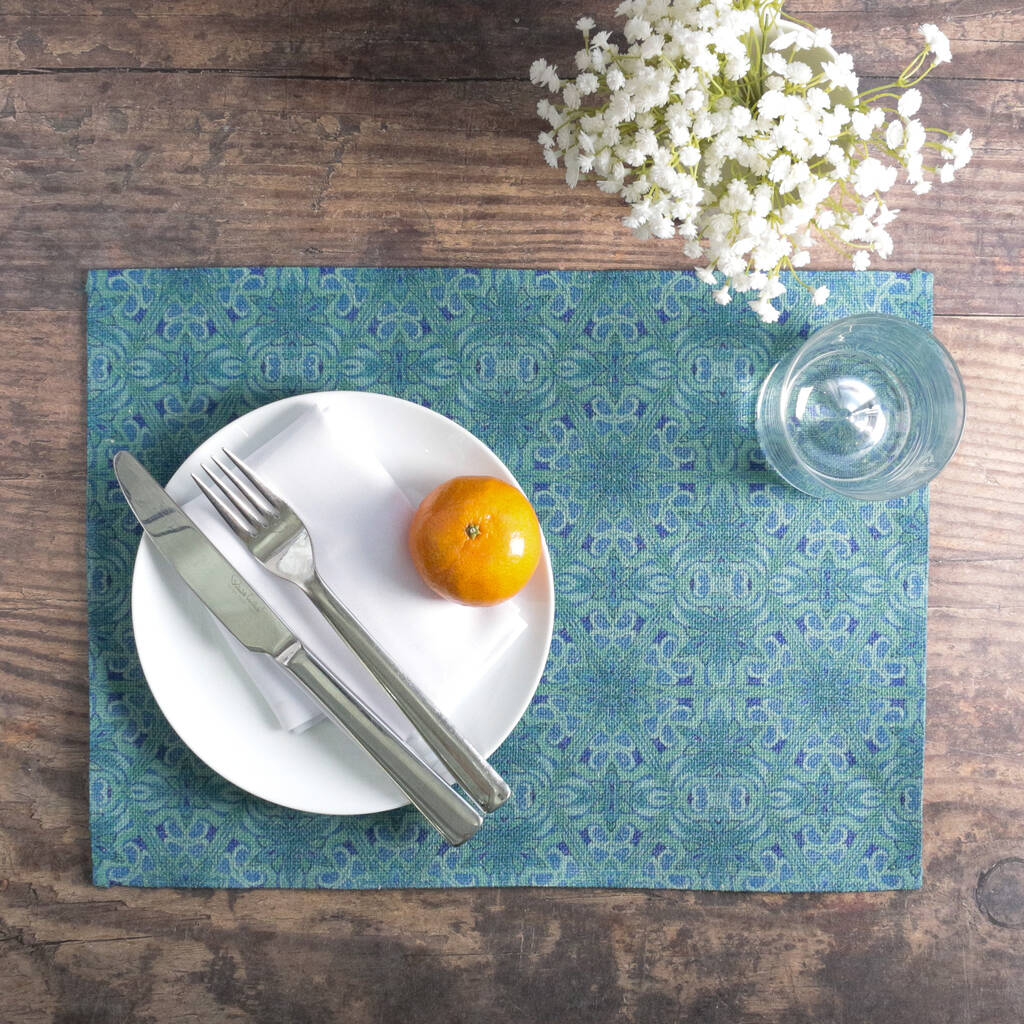 'Agapanthus' Blue Green Placemat, 1 of 8