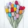 Birthday Anniversary Fabric Tulips With Tag Jug Option, thumbnail 4 of 5