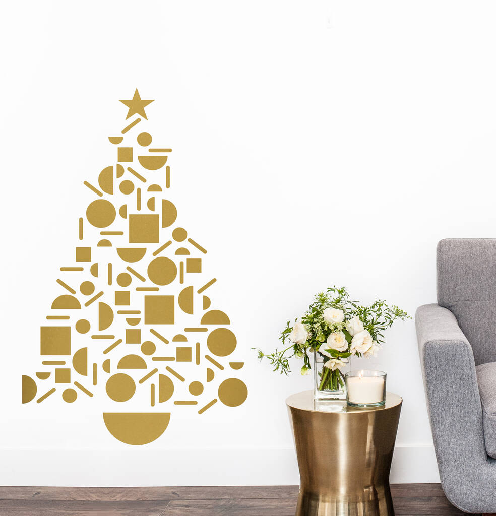 Geometric Christmas Tree Wall Sticker, 1 of 3