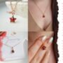 Garnet Star Hoop Earrings, thumbnail 7 of 11