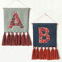 Hand Embroidered Letter Wall Hanging, thumbnail 1 of 9