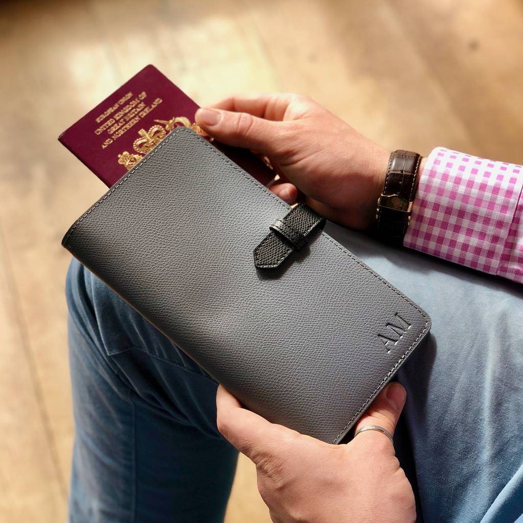 luxury leather travel wallet