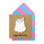 Handmade Happy Mother's Day White Cat Personalised Card, thumbnail 1 of 5