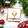 Handmade Stag Christmas Card For Him, thumbnail 1 of 6