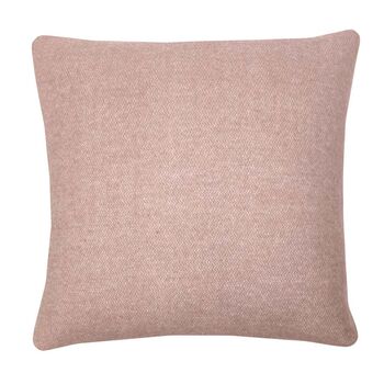 Misty Pink Double Faced Recycled Wool Square Cushion, 2 of 6