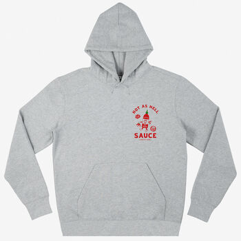 Hot As Hell Sauce Unisex Graphic Hoodie In Grey, 5 of 6