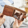 Leather Tri Fold Wallet With Metal Photo Insert, thumbnail 1 of 12