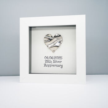 Personalised 25th Silver Anniversary Heart Frame Gift, 2 of 6