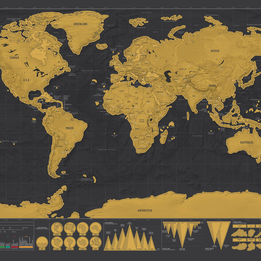 Scratchable World Map Print By I Love Retro | notonthehighstreet.com