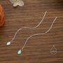 Sterling Silver Green Opal Oval Threader Earrings, thumbnail 1 of 11