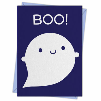 'Boo' Happy Ghost Halloween Card, 4 of 4