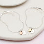 Personalised Sterling Silver And Gold Heart Bracelet, thumbnail 1 of 4