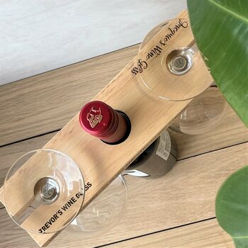 Personalised Wooden Wine Glass Server, 2 of 8