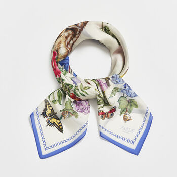 Agnes Tales Square Silk Blend Scarf, 4 of 8