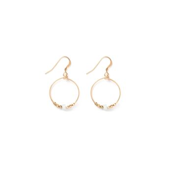 Mother Of Pearl Beaded Hoop Earrings, 2 of 3