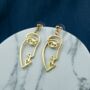 Hiphop Long Face Abstract Drop Statement Earrings, thumbnail 1 of 4