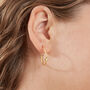 Diamond Slice Gold Plated Silver Hoop Earrings, thumbnail 3 of 5