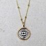 Gold Plated Sterling Silver Evil Eye Round Necklace, thumbnail 3 of 12
