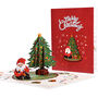 Merry Christmas Tree Pop Up Gift Cards With Santa, thumbnail 1 of 5