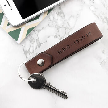 Personalised Leather Loop Keyring, 3 of 12