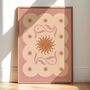 ‘Pastel Sun’, Celestial Soleil Solar Art Print, Bohemian Tarot Zodiac Poster, thumbnail 1 of 2