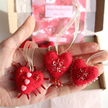 The Mini Beaded Felt Heart Kit, 11 of 12