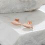 Fish Stud Earrings Gold Or Rose Gold Vermeil, thumbnail 2 of 5