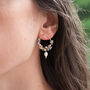 Botanical Gemstone Earrings With Pearl Drop, thumbnail 1 of 9