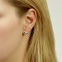 Silver Bird Ear Studs With Rubies, thumbnail 2 of 7