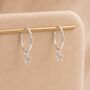Sterling Silver Star Charm Huggie Sleeper Hoop Earrings – 10mm, thumbnail 3 of 10