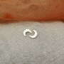 Tiny Crescent Moon Stud Earrings In Sterling Silver, thumbnail 3 of 6