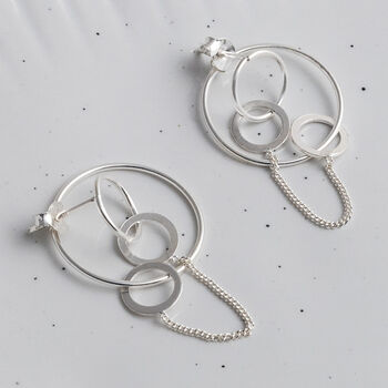Sterling Silver Two Way Circle Studs, 3 of 4