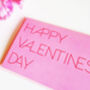 Pink Red Modern Happy Valentine's Typography Card, thumbnail 2 of 4