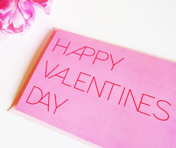 Pink Red Modern Happy Valentine's Typography Card, 2 of 4