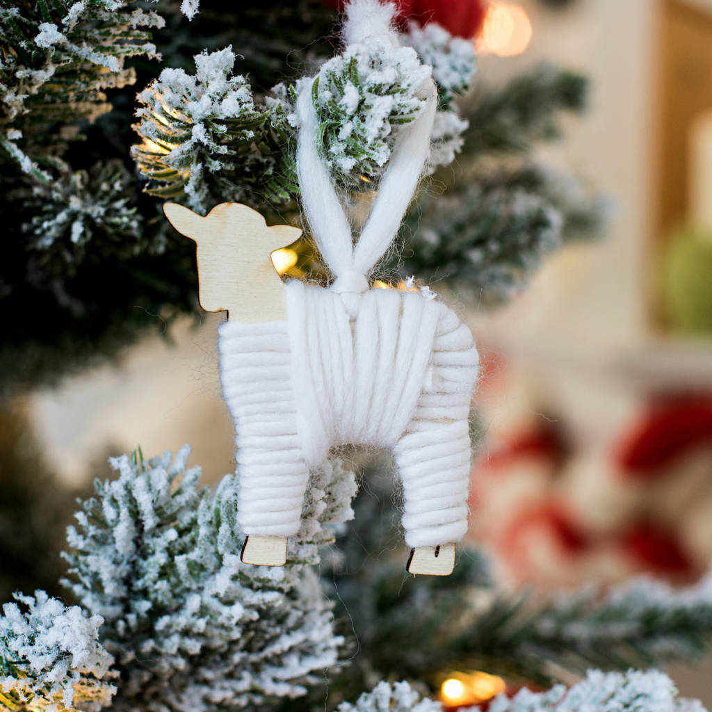 little lamb christmas tree decoration by wool couture