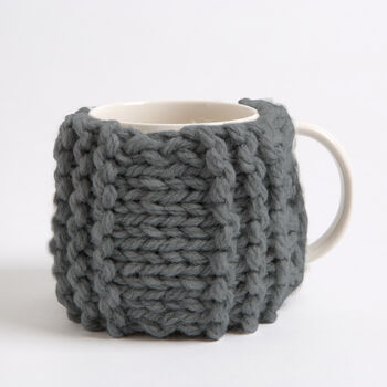 Beginner Ribbed Cup Cosy Knitting Kit, 3 of 6