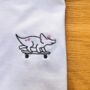 Skateboard Dinosaur Embroidered T Shirt, thumbnail 3 of 7