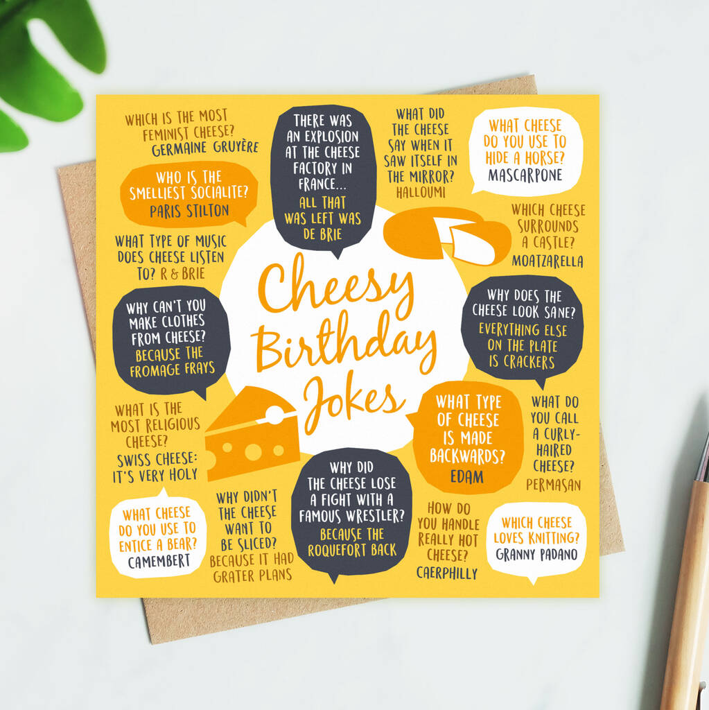 Cheesy Birthday Jokes Card By Paper Plane 