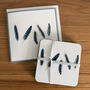 Jay Feather Mini Chopping Board And Coasters Gift Set, thumbnail 3 of 5