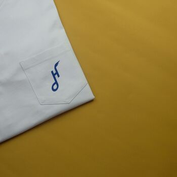 Hoy Downtown Pocket T Shirt White / Cobalt, 3 of 8