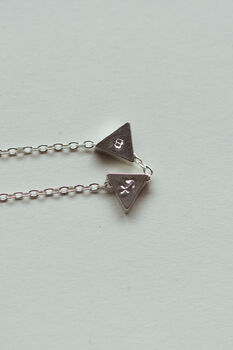 Triangle Initial Necklace Sterling Silver And Gold Vermeil, 3 of 4