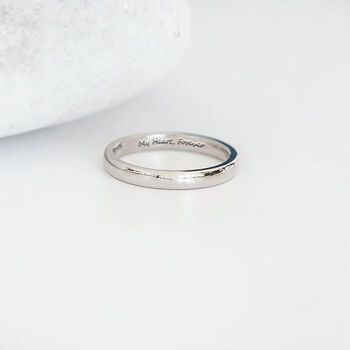 Personalised 18ct White Gold 3mm Wedding Ring Band, 3 of 9