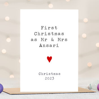Personalised Mr And Mrs First Christmas Card, 2 of 3