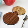 Set Of Two Personalised Wood Interlocking Coasters, thumbnail 4 of 7