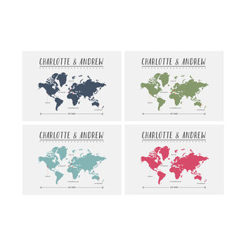 Personalised Couples Travel Map Print, 3 of 4