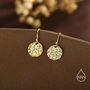 Sterling Silver Hammered Disks Dangle Drop Earrings, thumbnail 2 of 11