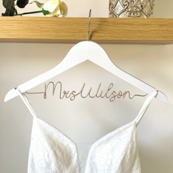 Personalised Wedding Dress Hanger – Bride Gift In Luxury Gift Box, 3 of 8