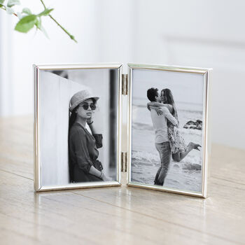 Mini Fine Silver Double Folding Photo Frame, 2 of 2