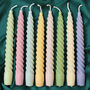 Set Of Eight Beeswax And Soy Blend Spiral Twist Candles, thumbnail 1 of 10