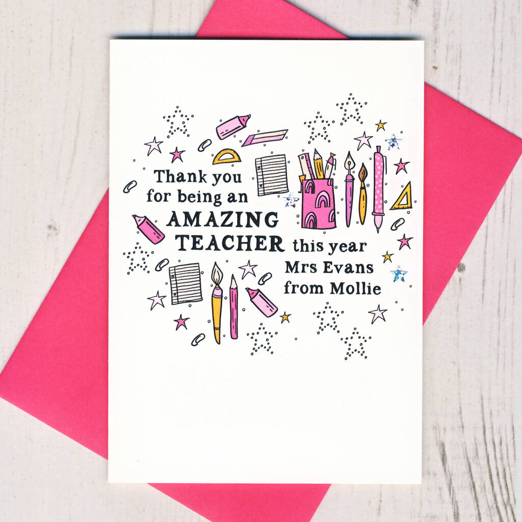 Personalised Thanks For Being An Amazing Teacher Card By Eggbert & Daisy